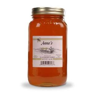 Blackberry Annas Natural Honey Pint Plus Jars   36 oz  