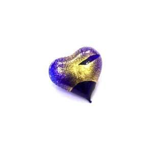  Murano Heart Paperweight Accent Piece   Small Dark Blue 