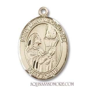  St. Mary Magdalene Large 14kt Gold Medal Jewelry