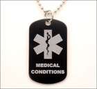 PERSONALIZED MEDICAL ID DOG TAG FREE ALERT ENGRAVING