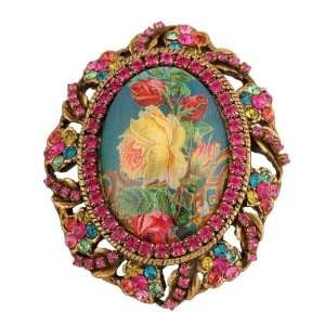 com Vintage Looking Beautiful Michal Negrin Brooch with Roses Bouquet 