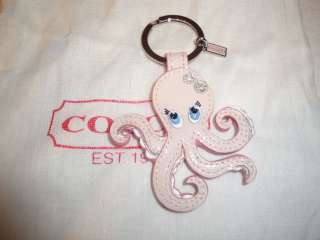 NEW Coach Pink Leather Octopus Keychain Keyfob NEW  