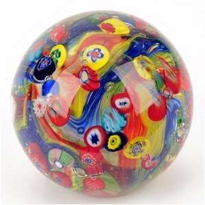  Murano Glass XL Colorful Abstract w/ Murrine Paperweight 