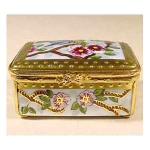   French Porcelain Limoges Box with a Bird and Angel