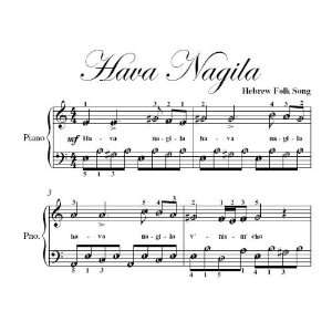  Hava Nagila Easy Piano Sheet Music Traditional Jewish 