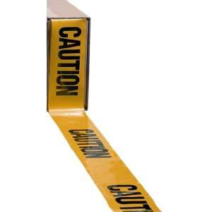  7328 Black Yellow Caution Barrier Tape, 1000 Length x 3 Width