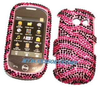 Samsung A927 Flight 2 II Pink Zebra Glitter Jewel Crystal Bling Phone 