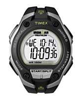 Timex Watch, Mens Ironman 30 Lap Black Resin Strap T5K412UM
