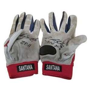  Carlos Santana Autographed Game Used Batting Gloves 