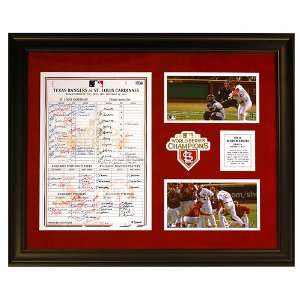   Louis Cardinals Framed Replica 2011 World Series Game 6 Line up Card