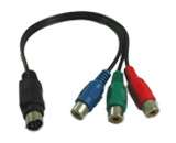 Pin S video To 3 RCA RGB Video Female Converter Cable  