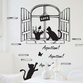 WINDOW & CATS Vinyl Wall Removable Decor Decals GP#110  