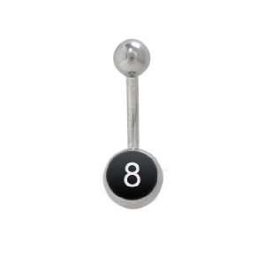  8 Ball Logo Belly Button Ring   PF808 Jewelry