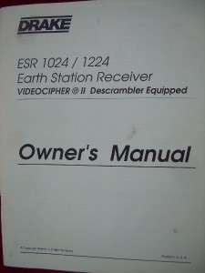 DRAKE ESR 1024/1224 RECEIVER VIDEOCIPHER II MANUAL  