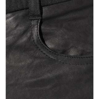 NWOT Helmut Lang Black Leather Paneled Skinny Jeans Sz 28  