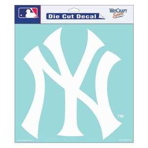  New York Yankees Die Cut Decal   8in x8in White NY Logo 