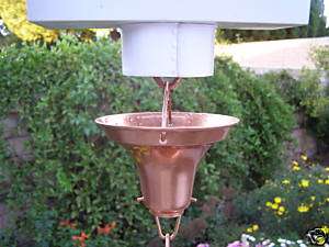 Large Copper Cup/Gutter Adaptor/Reducer for Rain Chain  
