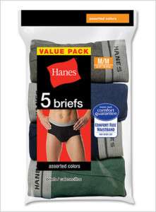 NEW HANES MENS DYED FASHION BRIEFS 7800P   5PACK  