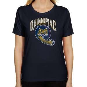  Quinnipiac Bobcats Ladies Distressed Primary Classic Fit T 