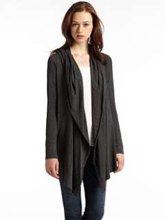 Feel The Piece   Convertible Open Front Cardigan/Grey
