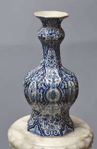 Antique Delft Corrugating Oriental Form Vase Urn c.1900  