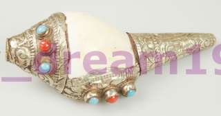 Tibetan Conch Shell Bugle Buddhist Trumpet Horn  