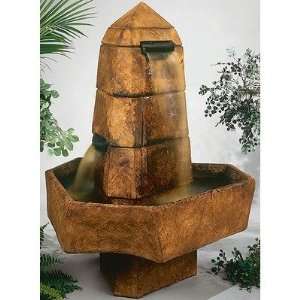   5776F Centerpiece Cast Stone Abstract Obelisk Fountain