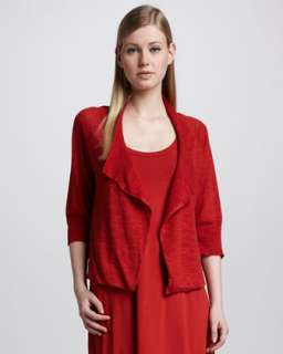 Ribbed Red Knit Cardigan  