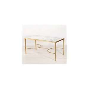 Rectangular Gold Leaf Coffee Table with Sabre Leg by Worlds Away 