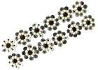 12 P HAND BEADED GOLD BLACK SEQUIN PEARL APPLIQUE PATCH