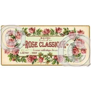  Item 2105 Vintage Style Rose Soap Label Sign Plaque