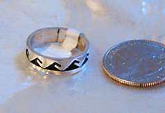 Hopi Handmade Sterling Silver Overlay Band Ring  