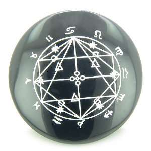  Astrological Seal Zodiac Star of David Amulet Black Onyx Magic 