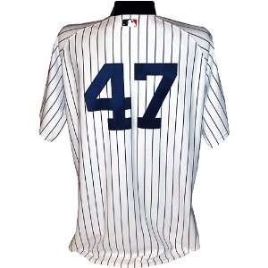 Sidney Ponson #47 2008 Yankees Game Issued Home Pinstripe Jersey w All 