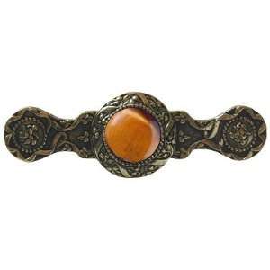    Victorian Jewel Pull / Tiger Eye, Brite Brass