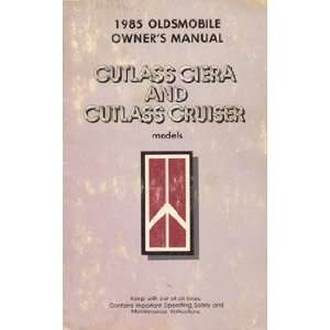 1985 Oldsmobile Cutlass Ciera, Cutlass Cruiser Owners Manual 