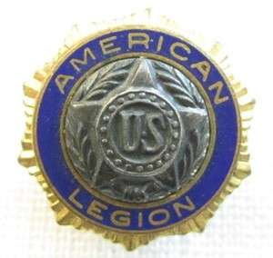 Vtg Pat.54296 US american Legion Gold plated enamel Pin  