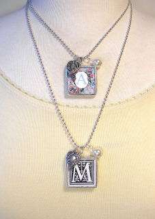 MONOGRAM INITIAL LETTER ~ B ~ HEART CHARM NECKLACE  