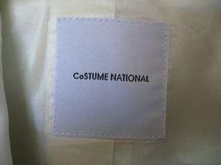 Costume National White Cotton Blend Blazer Jacket 42  