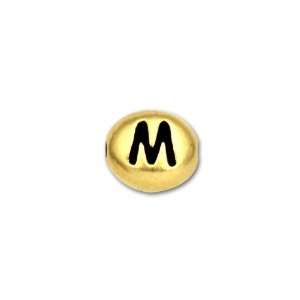  Antique Gold Plated Pewter Letter Bead   M Arts, Crafts 