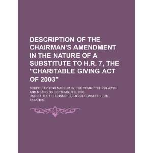  in the nature of a substitute to H.R. 7, the Charitable Giving 