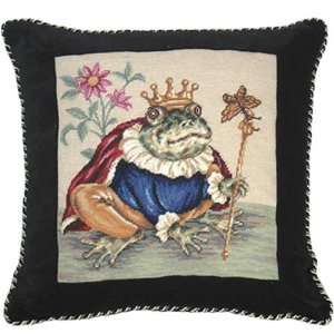 123 Creations C061.16x16 inch Prince Frog Needlepoint Pillow   100 