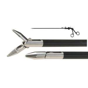 BULLET NOSE DISSECTING FORCEPS, 5MM OD, 35CM SHAFT, DUAL ACTION JAWS 