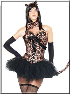Burlesque Leopard Corset & Tutu Costume  S/M/L/XL/XXL  