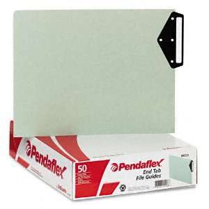  Pendaflex® Green End Tab Guides, Blank Metal Tabs 