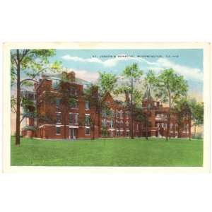 1920s Vintage Postcard   St. Josephs Hospital   Bloomington Illinois