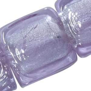  Murano Style Glass Foil Square Beads Alexandrite 12mm/15 