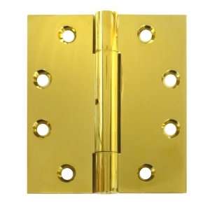   Polished Brass CROWN 4 1/2 x 4 Solid Brass Square Corner Hinge wit