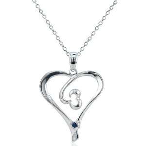   Open Heart Pendant in Sterling Silver on an 18 Necklace Jewelry