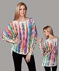 Feather Print Sublimation Tunic Top Sweater 1X 2X 3X New Colorful 